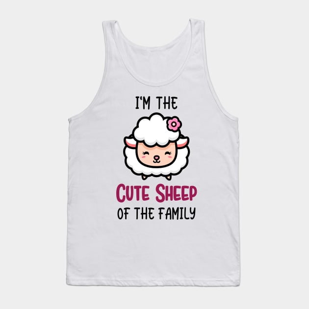 The Cute Sheep In The Family Funny Kids Motif Tank Top by Foxxy Merch
